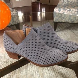 Lucky Brand blue grey perforated booties
